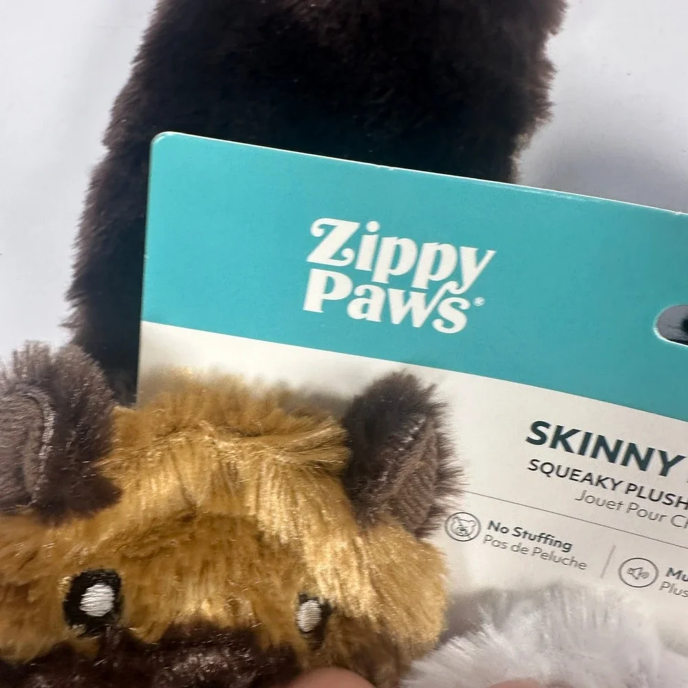 ZippyPaws Skinny Peltz Dog Toy 3-Pack‎ Large Brown Grey New No Stuffing Squeaky